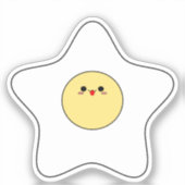 Sticker en vinyle d'oeuf frit Kawaii Star (Recto)