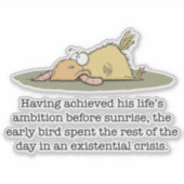 Sticker en vinyle d'oiseau précoce (Devant)