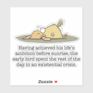 Sticker en vinyle d'oiseau précoce