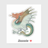 Sticker en vinyle du Dragon Manuscript médiéval (Feuille)