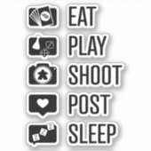 Sticker en vinyle du joueur de médias sociaux (Devant)