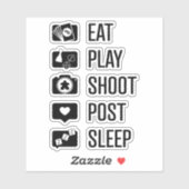 Sticker en vinyle du joueur de médias sociaux (Feuille)