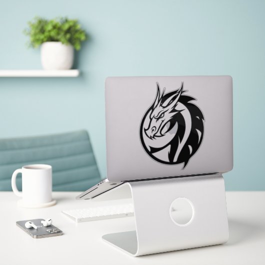 Sticker en vinyle du logo Dragon (Ordinateur portable sur le bureau)