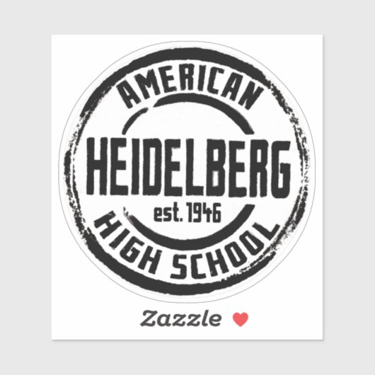 Sticker en vinyle du lycée américain Heidelberg (Feuille)