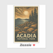 Sticker en vinyle du Parc national Acadia (Feuille)