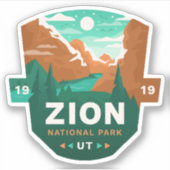 Sticker en vinyle du parc national Zion (Devant)
