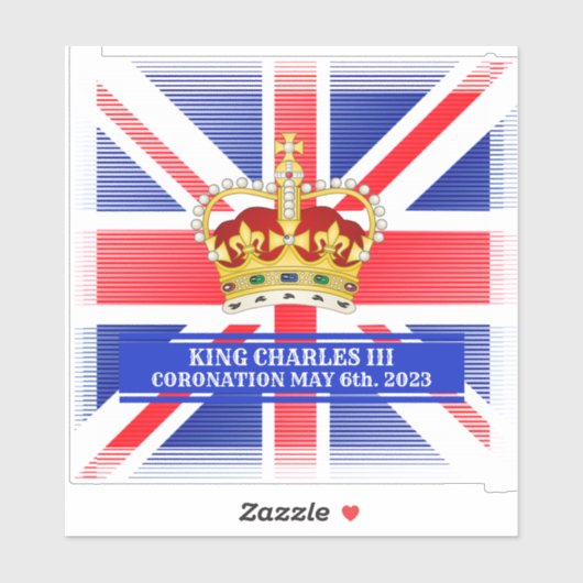 Sticker en vinyle du roi Charles III (Feuille)