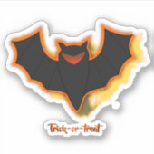 Sticker en vinyle éffrayant pour Halloween chauve- (Devant)