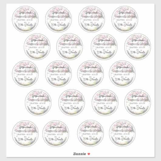 Sticker en vinyle Étiquette rond confectionné mais (Feuille)