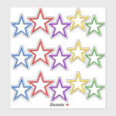 Sticker en vinyle - Étoiles colorées (Feuille)