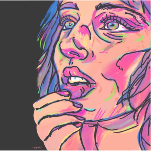 Sticker en vinyle féminin coloré (Devant)