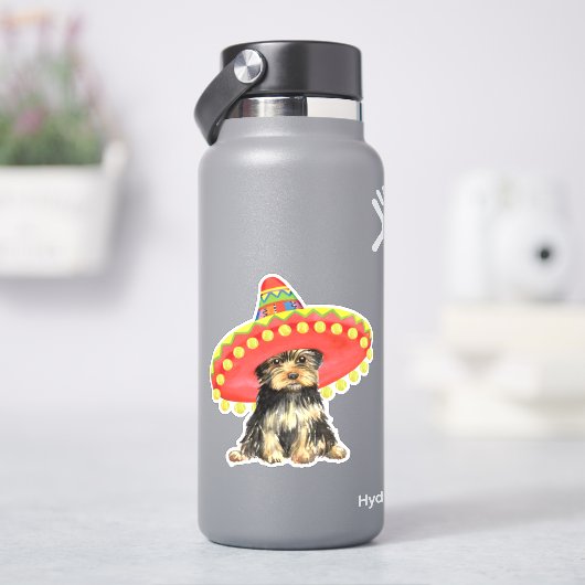 Sticker en vinyle Fiesta Yorkshire Terrier (HydroFlask)
