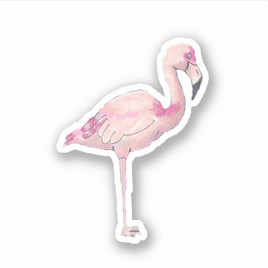 Sticker en vinyle Flamant rose (Devant)