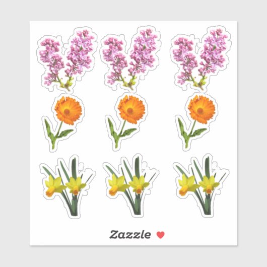 Sticker en vinyle - Fleurs à ressort (Feuille)