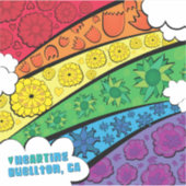 Sticker en vinyle - Fleurs arc-en-ciel - Buellton. (Devant)