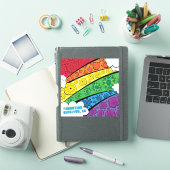 Sticker en vinyle - Fleurs arc-en-ciel - Buellton. (Couverture iPad)