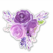 Sticker en vinyle - Fleurs d'aquarelle brillantes (Devant)