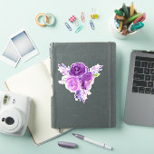 Sticker en vinyle - Fleurs d'aquarelle brillantes (Couverture iPad)