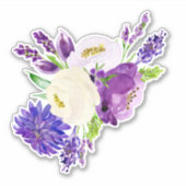 Sticker en vinyle - Fleurs d'aquarelle brillantes (Devant)