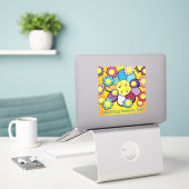Sticker en vinyle - Flower Power -Buellton.Art (Ordinateur portable sur le bureau)