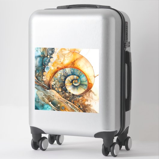 Sticker en vinyle Fossil Ammonite Gem (Sur valise)