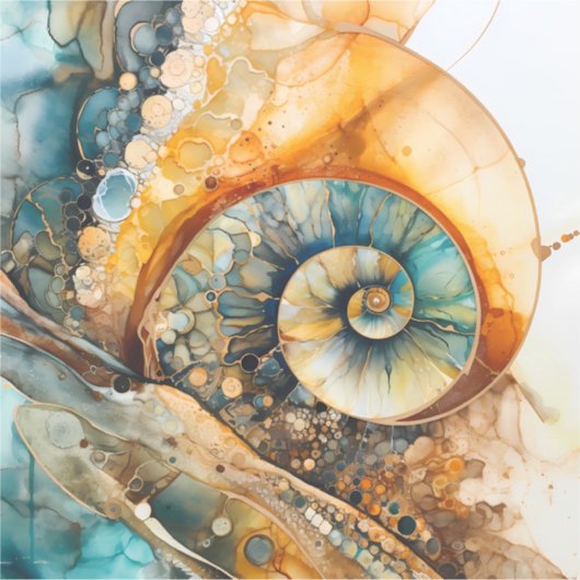 Sticker en vinyle Fossil Ammonite Gem (Devant)
