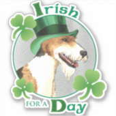 Sticker en vinyle Fox Terrier pour la Saint Patric (Devant)