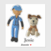 Sticker en vinyle - Garçon et chien (Feuille)