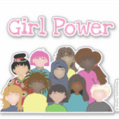 Sticker en vinyle Girl Power (Devant)