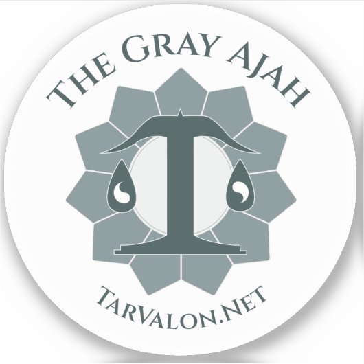 Sticker en vinyle gris simplifié TarValon.Net (Devant)