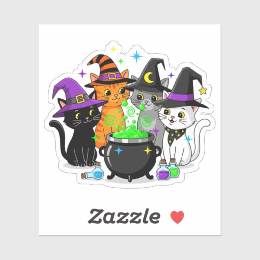 Sticker en vinyle Halloween Cat Squad (Feuille)