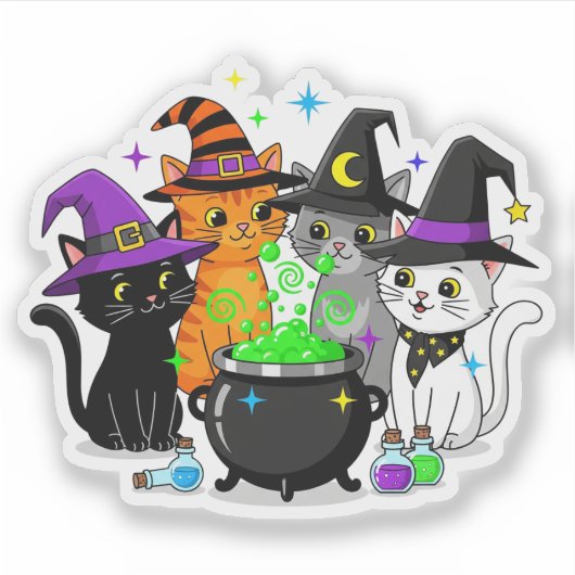 Sticker en vinyle Halloween Cat Squad (Devant)