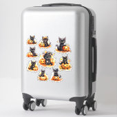 Sticker en vinyle Halloween Kitten et Citrouille (Sur valise)