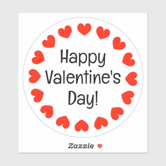 sticker en vinyle Heureuse Sainte-Valentin avec co (Feuille)