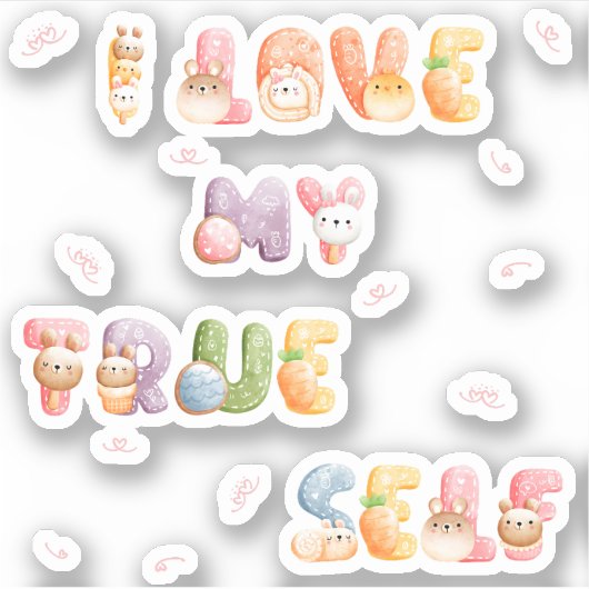 Sticker en vinyle | J'Aime Mon Véritable Moi (Devant)