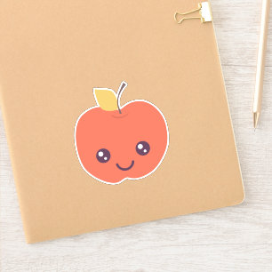 Sticker en vinyle Kawaii Apple Kiss-Cut