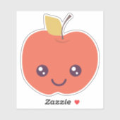 Sticker en vinyle Kawaii Apple Kiss-Cut (Feuille)