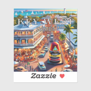 Sticker en vinyle Key West Florida 3 pouces