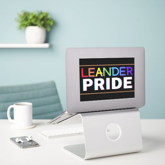 Sticker en vinyle Leander PRIDE (Ordinateur portable sur le bureau)