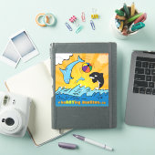 Sticker en vinyle - Lecture de cétacés - Buellton. (Couverture iPad)