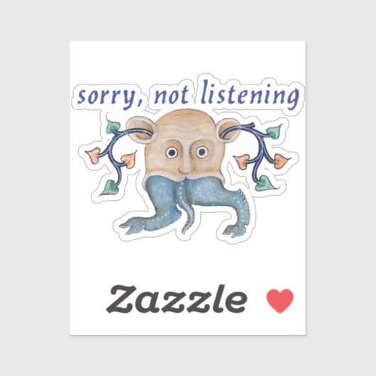 Sticker en vinyle Luttrell Psalter "Not Écoute" (Feuille)