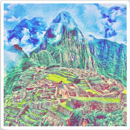 Sticker en vinyle Machu Picchu (Recto)