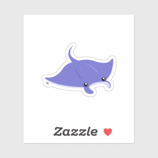 Sticker en vinyle manta mignonne (Feuille)