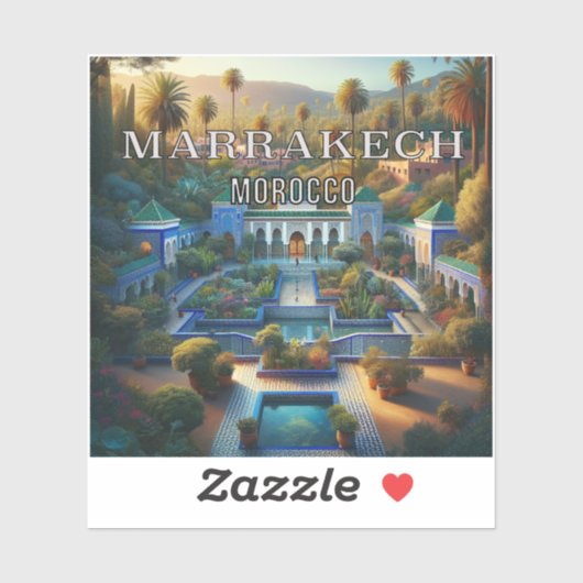 Sticker en vinyle Marrakech Maroc 3 pouces (Feuille)