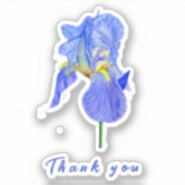 Sticker en vinyle Merci Iris Bleu (Recto)