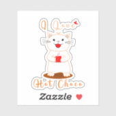 Sticker en vinyle mou | I Love Hot Choco (Feuille)