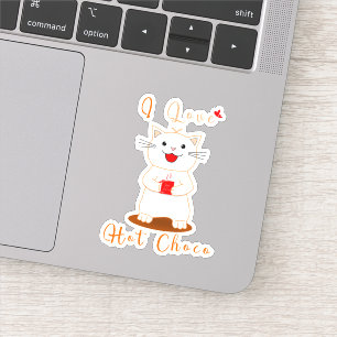 Sticker en vinyle mou   I Love Hot Choco