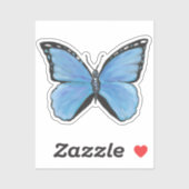Sticker en vinyle papillon bleu (Feuille)