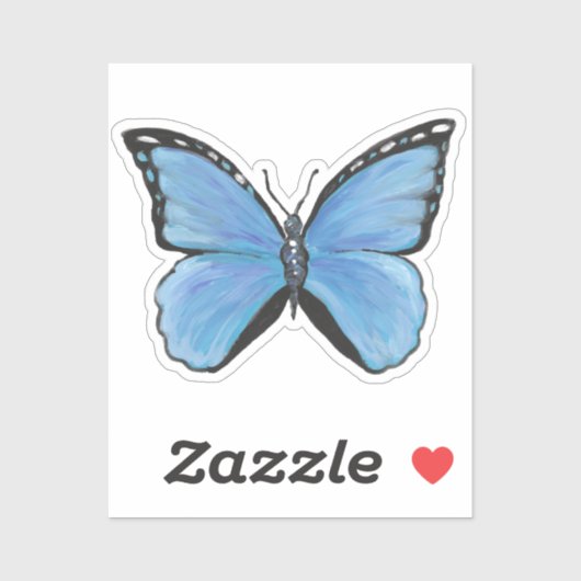 Sticker en vinyle papillon bleu (Feuille)