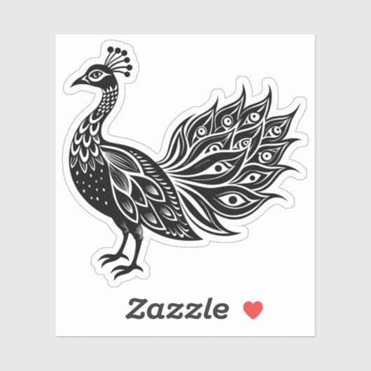 sticker en vinyle Peacock (Feuille)